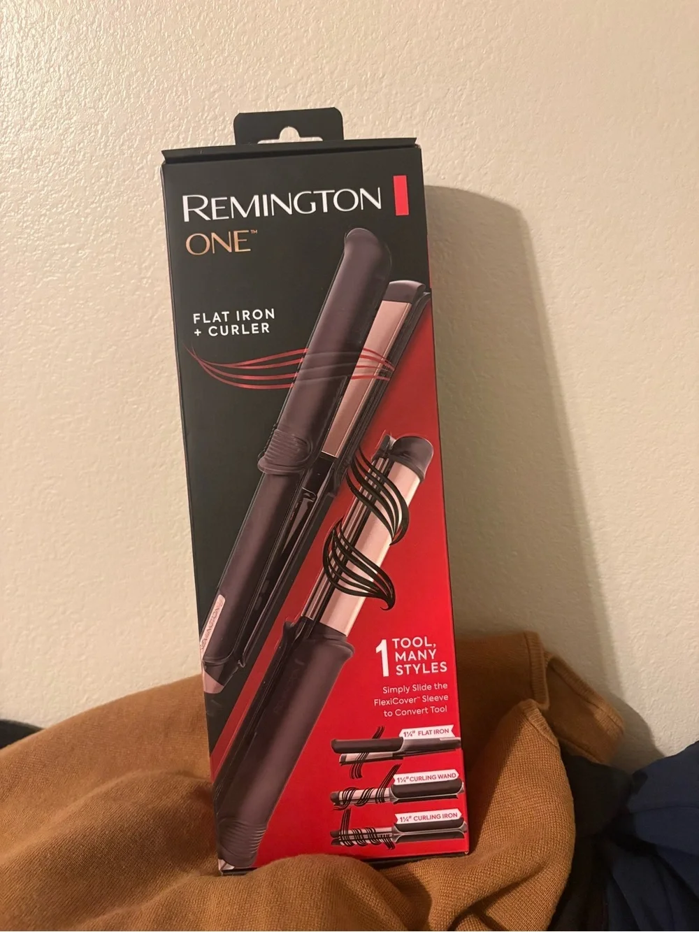 Remington Travel Flat Iron & Curler in Black and Red Accent